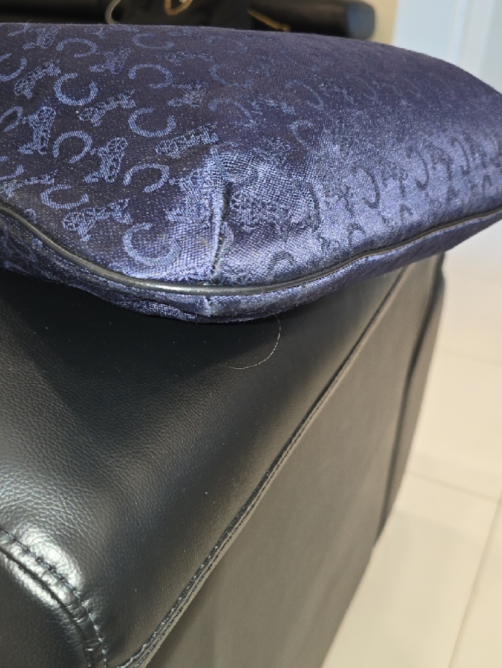 Celine Navy Blue Tote with Leather Trim and AMAZING CONDITION - Picture 10 of 11